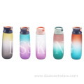 Simple large capacity portable sports plastic anti-drop cup filter water bottle with tea leak